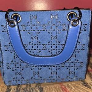Blue Suede Laser-Cut Tote Bag